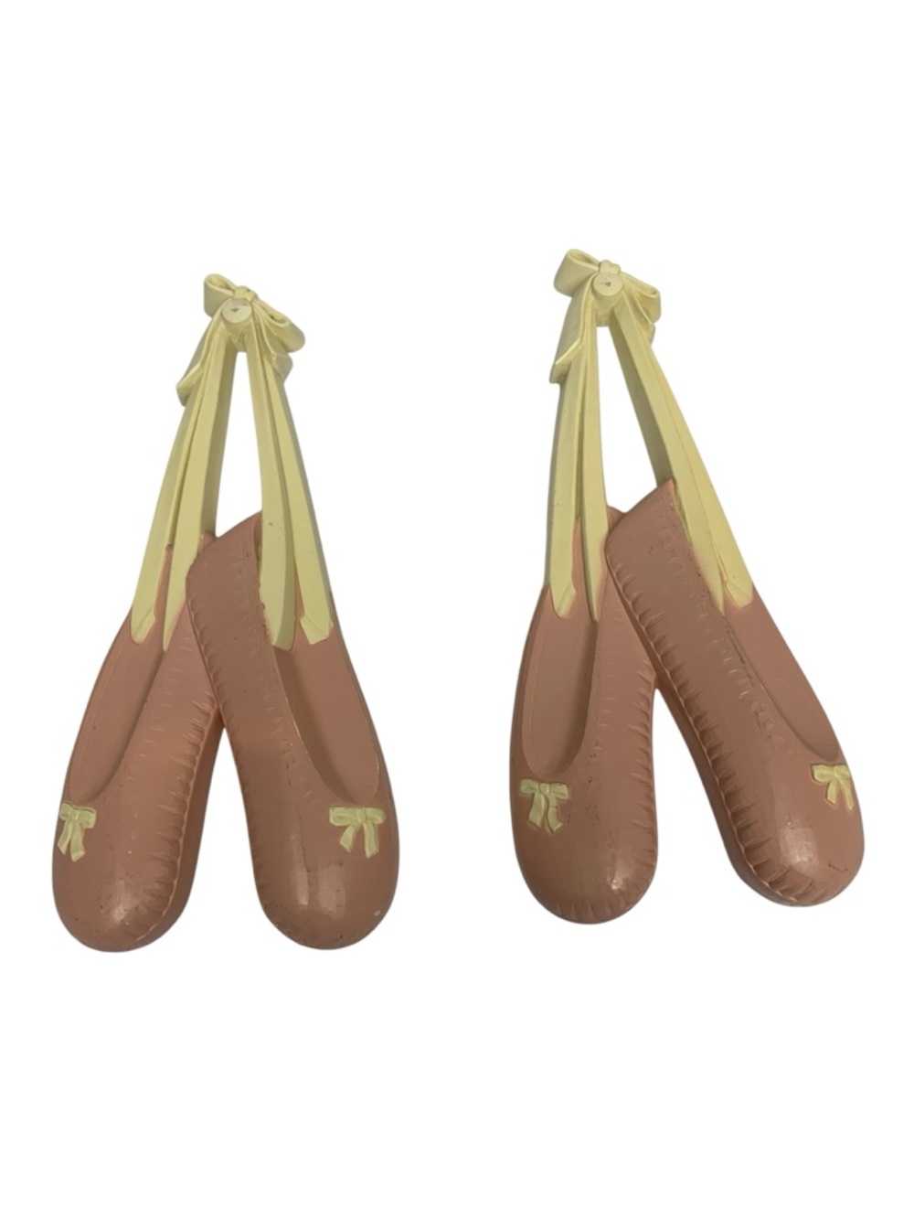 Vintage Homco Pink Ballet Slippers Wall Decor Set Ballerina 11” Tall